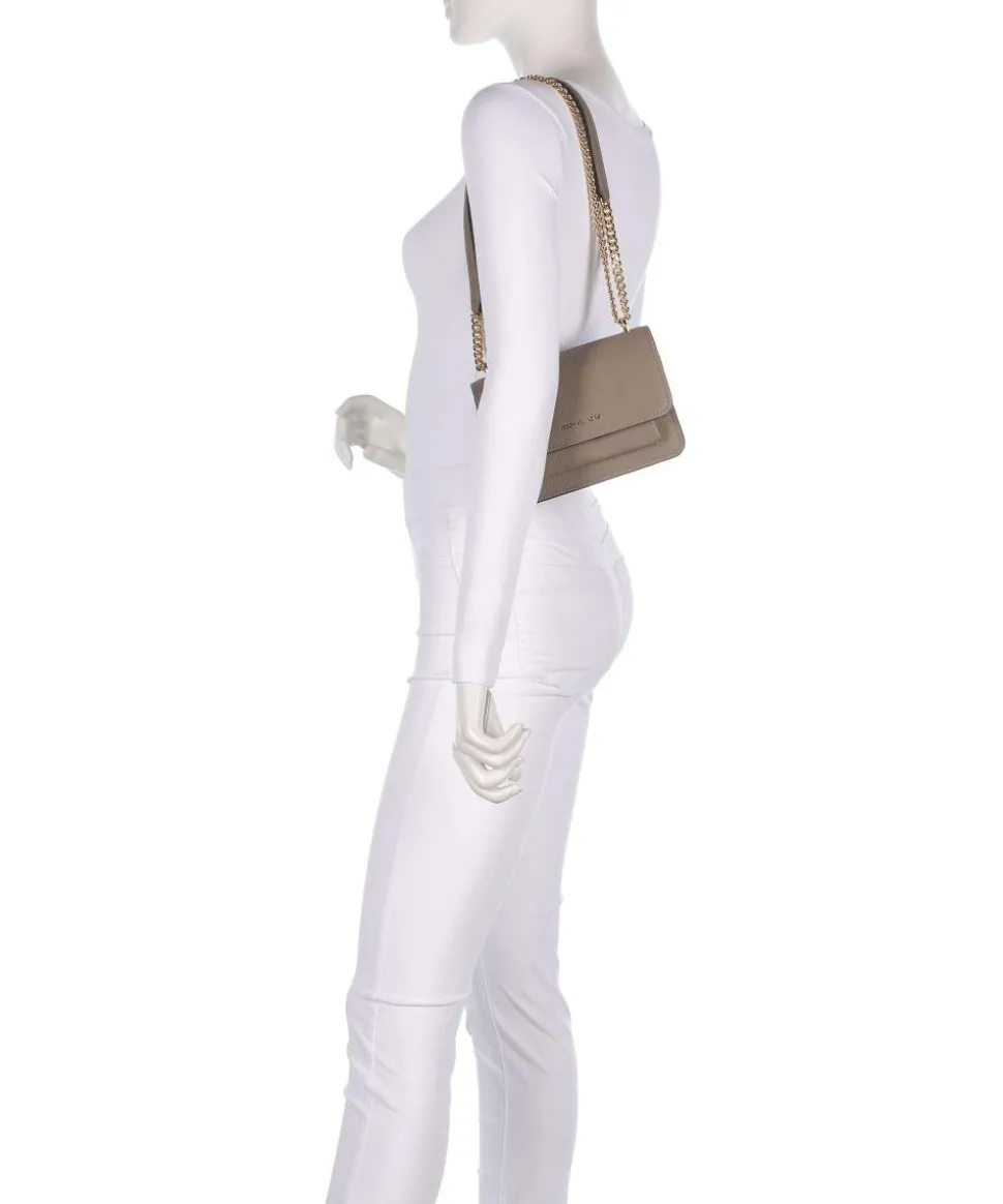 Claire Small Schultertasche genarbtes Rindsleder taupe