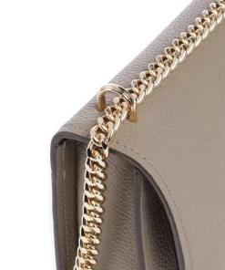 Claire Small Schultertasche genarbtes Rindsleder taupe