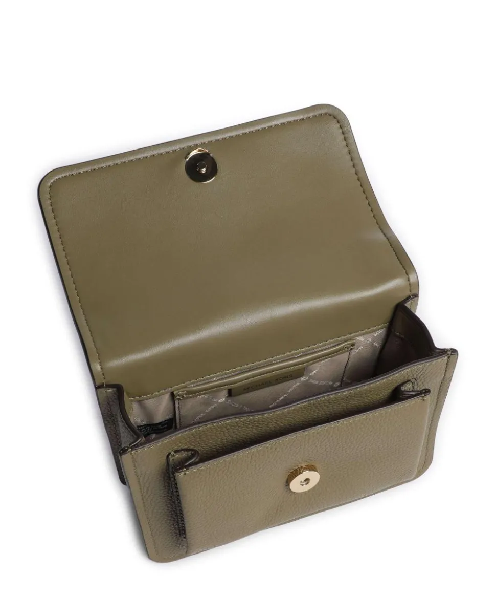 Claire Small Schultertasche genarbtes Rindsleder khaki