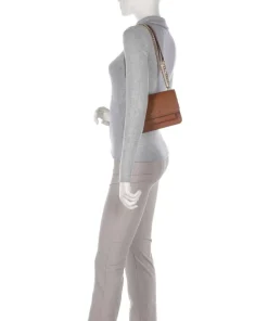 Claire Small Schultertasche genarbtes Rindsleder braun