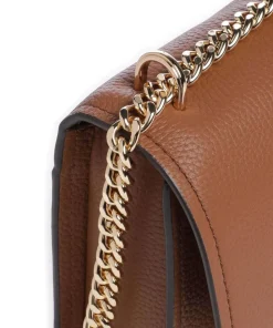 Claire Small Schultertasche genarbtes Rindsleder braun