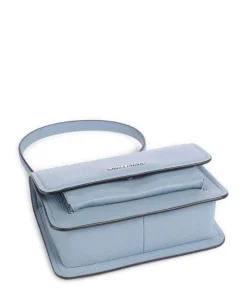 Claire Small Schultertasche genarbtes Rindsleder hellblau