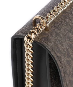 Claire Small Schultertasche Lederimitat dunkelbraun