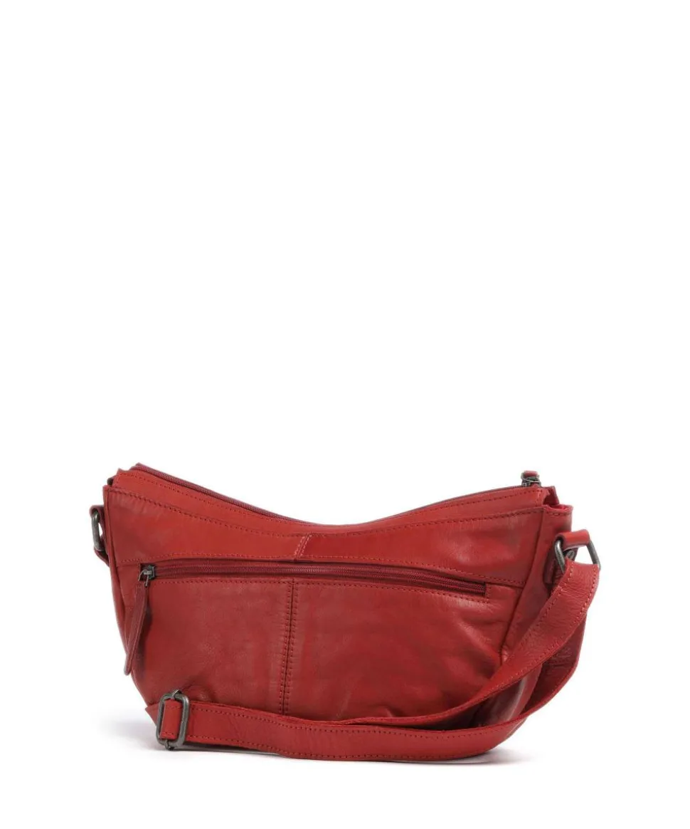 Clarita Schultertasche weiches Rindsleder rot