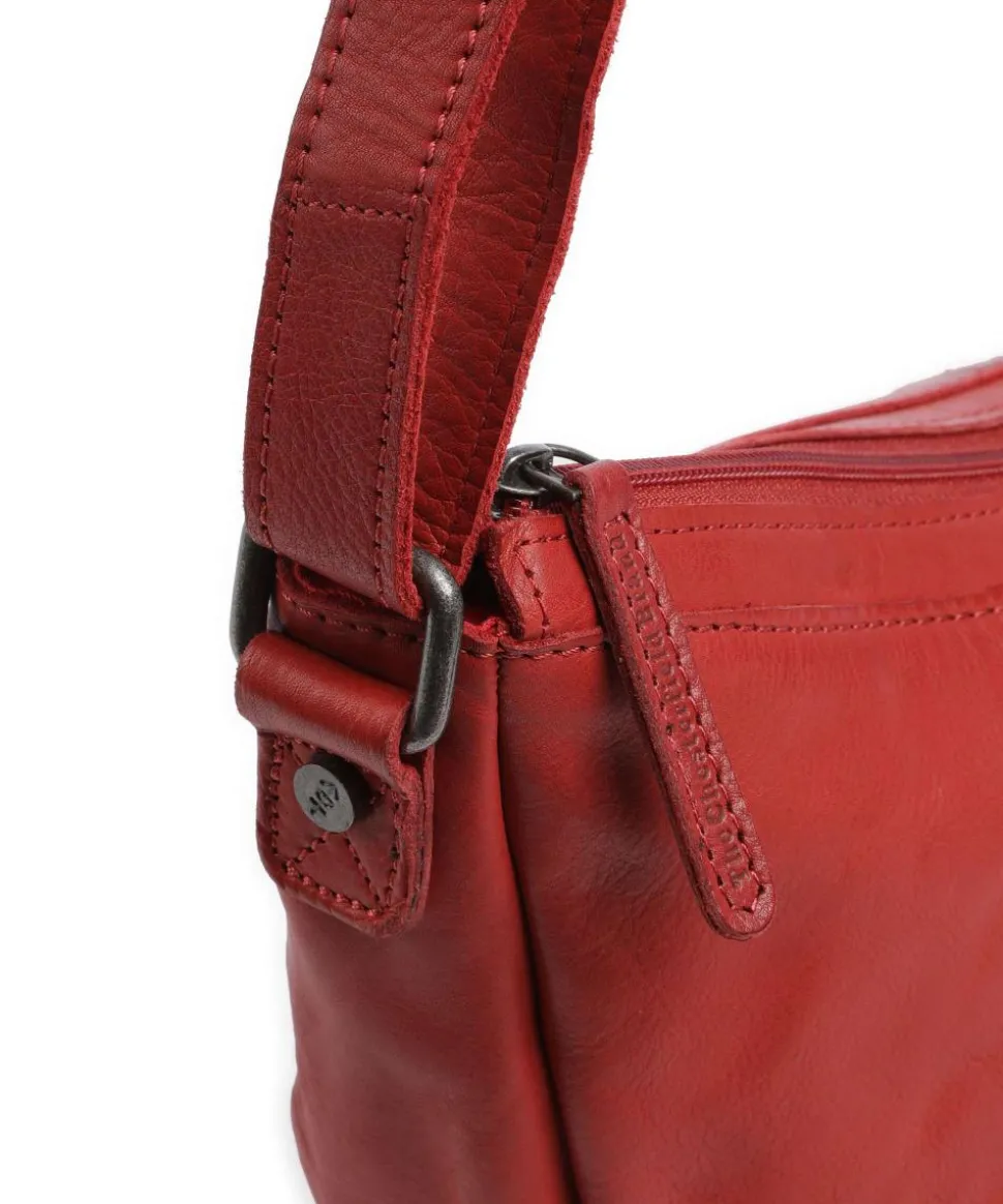 Clarita Schultertasche weiches Rindsleder rot