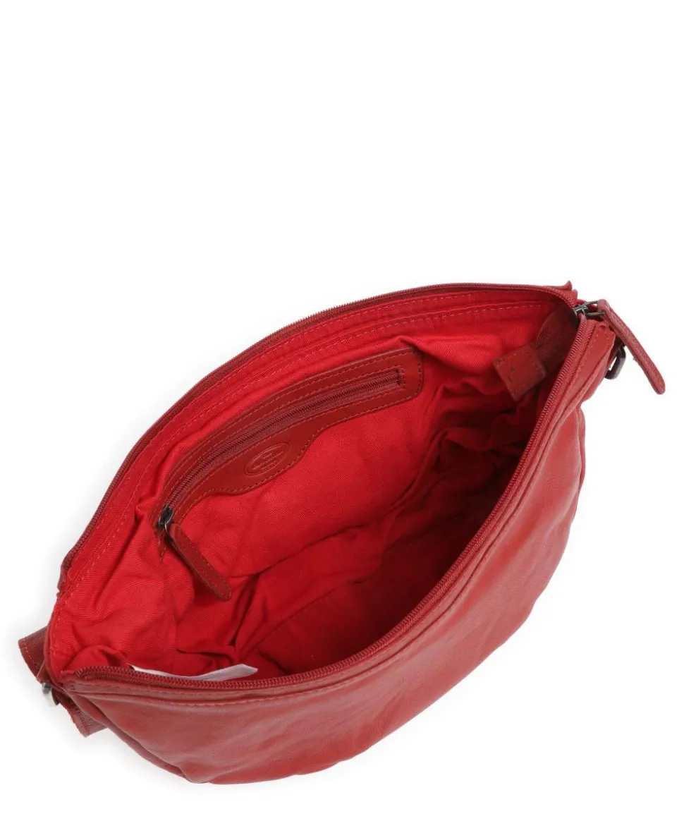 Clarita Schultertasche weiches Rindsleder rot