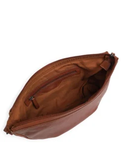 Clarita Schultertasche weiches Rindsleder cognac