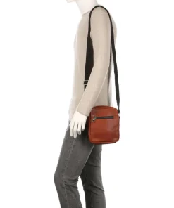 Clean Clean Umhängetasche Leder braun