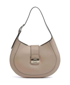 Club 2 M Beuteltasche genarbtes Leder taupe