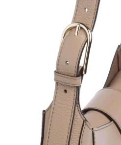 Club 2 M Beuteltasche genarbtes Leder taupe