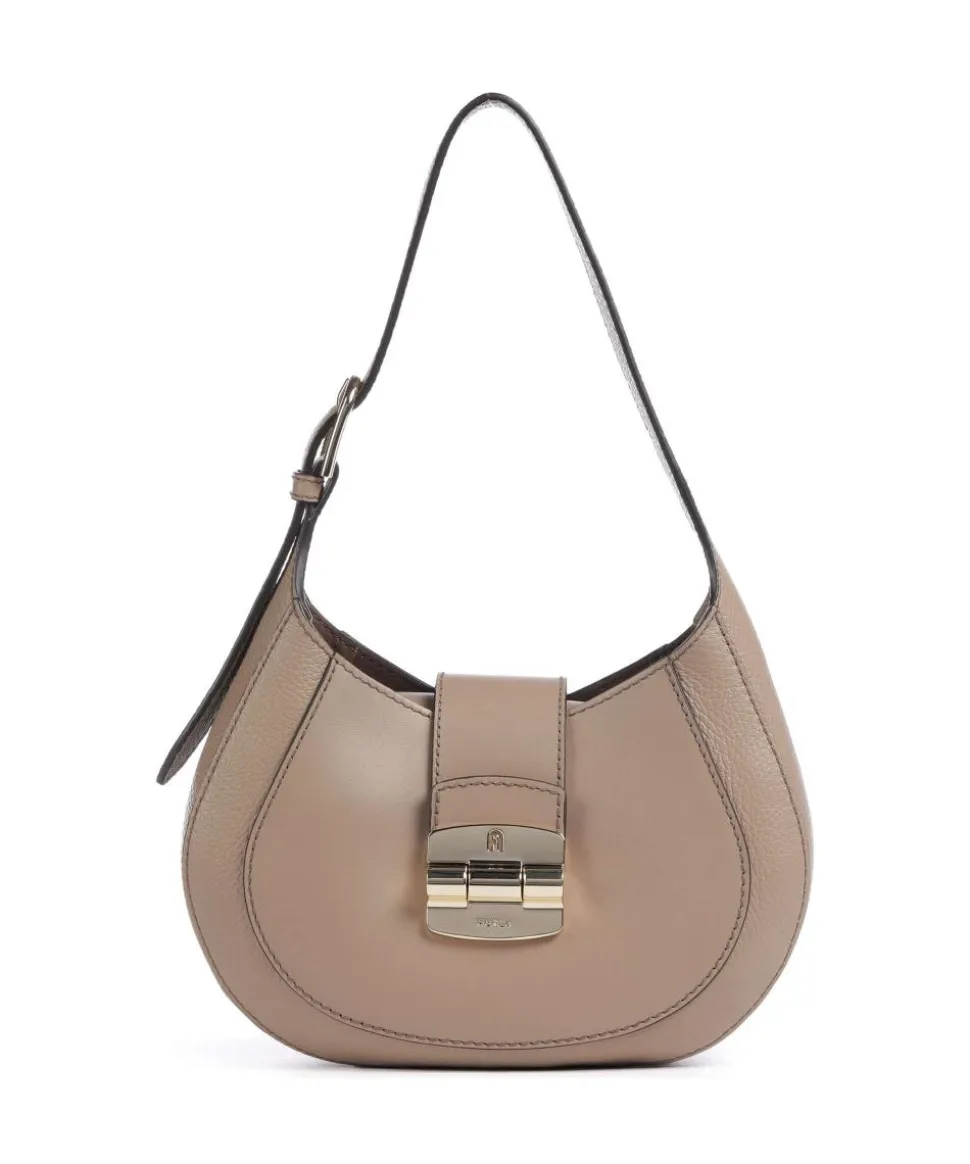 Club 2 S Beuteltasche genarbtes Leder taupe