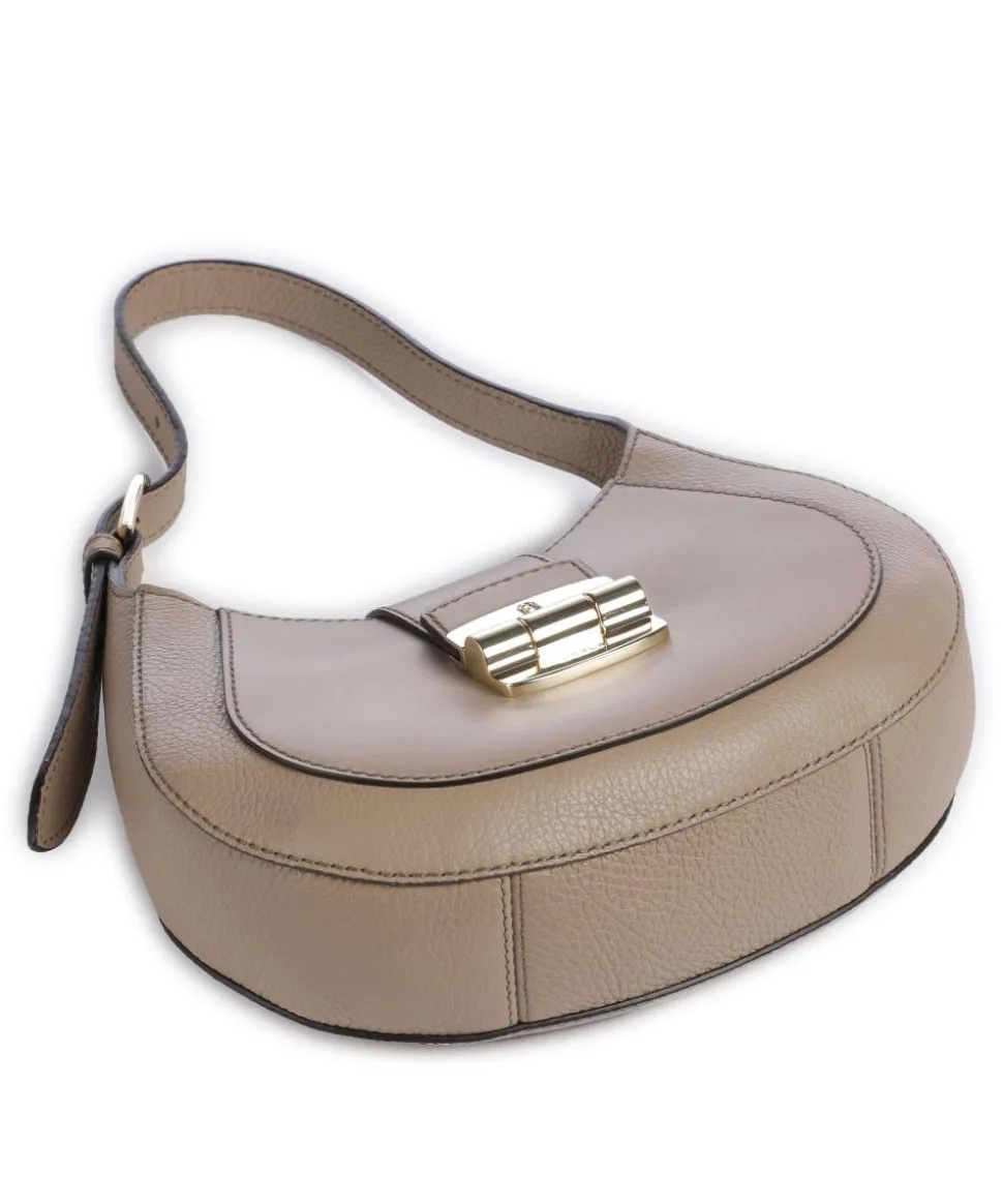 Club 2 S Beuteltasche genarbtes Leder taupe