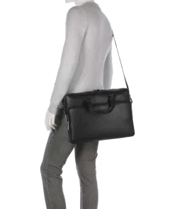 Côme Aktentasche 16″ genarbtes Rindsleder schwarz