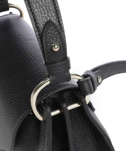 C-Me Handtasche genarbtes Leder schwarz