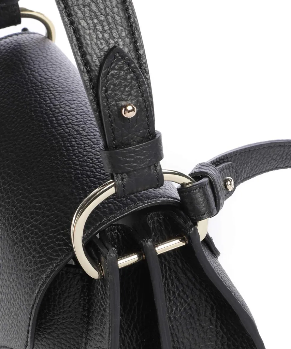 C-Me Handtasche genarbtes Leder schwarz