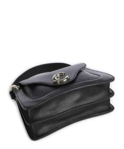C-Me Handtasche genarbtes Leder schwarz