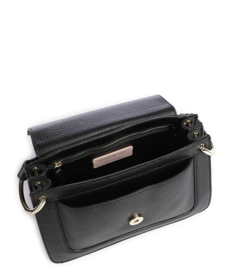 C-Me Handtasche genarbtes Leder schwarz