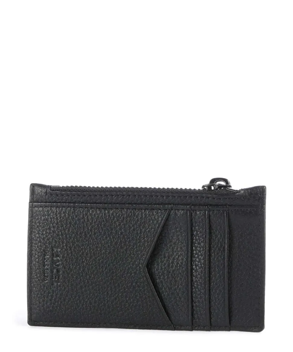 Côme Kreditkartenetui genarbtes Rindsleder schwarz