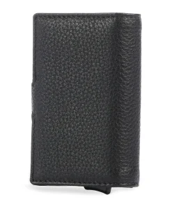 Côme Kreditkartenetui genarbtes Rindsleder schwarz