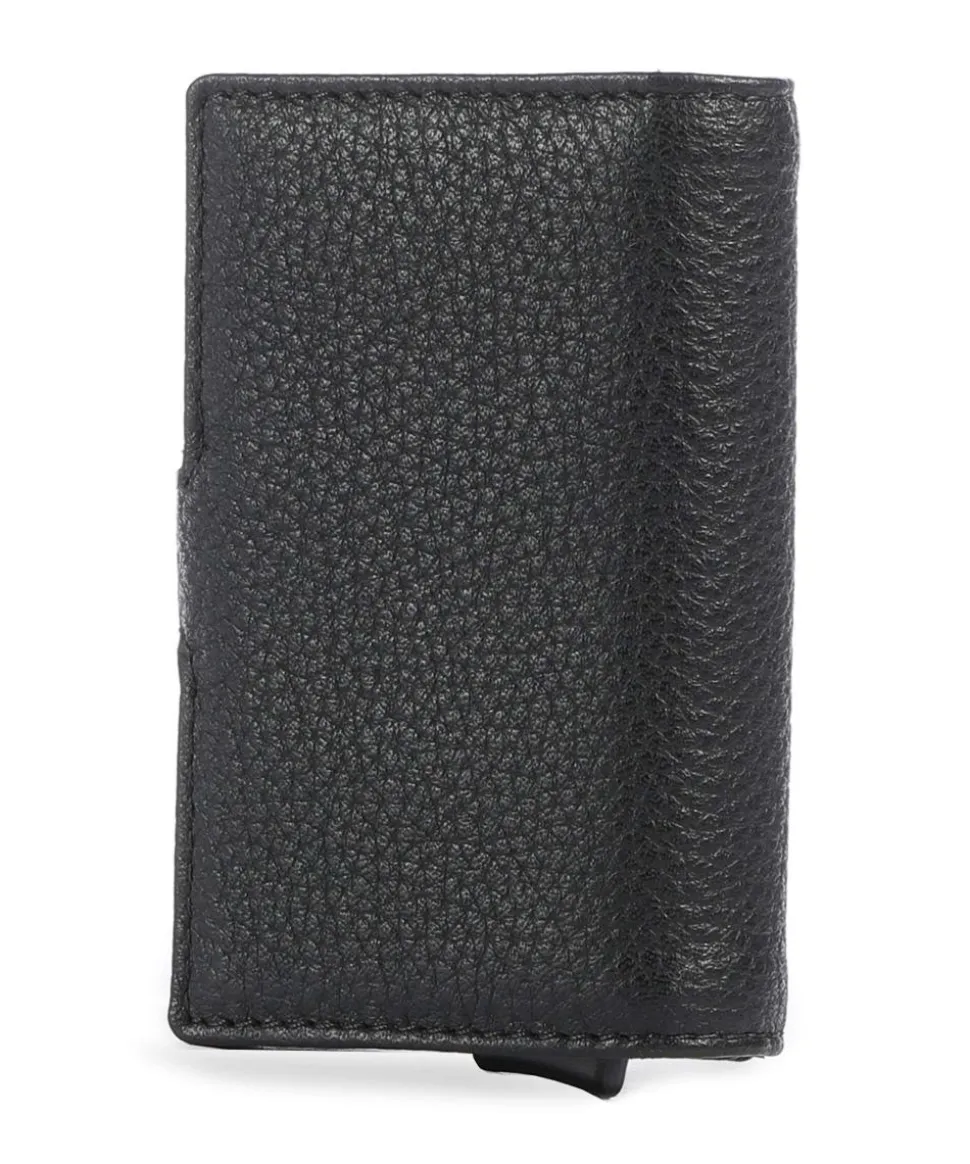 Côme Kreditkartenetui genarbtes Rindsleder schwarz