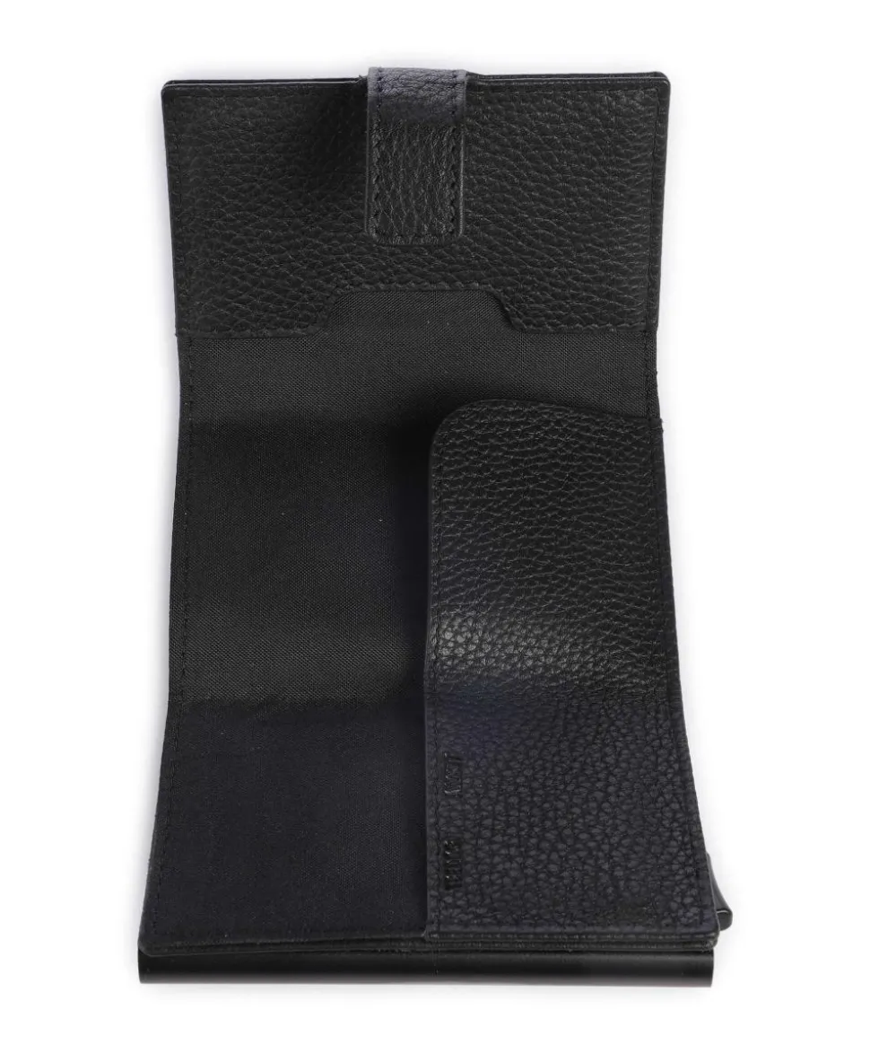 Côme Kreditkartenetui genarbtes Rindsleder schwarz