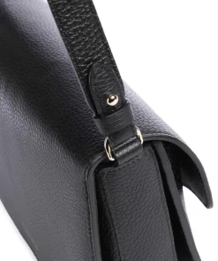 C-Me Umhängetasche genarbtes Leder schwarz