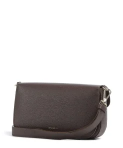 C-Me Umhängetasche genarbtes Rindsleder dunkelbraun