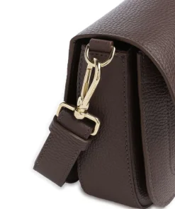 C-Me Umhängetasche genarbtes Rindsleder dunkelbraun