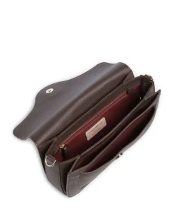 C-Me Umhängetasche genarbtes Rindsleder dunkelbraun