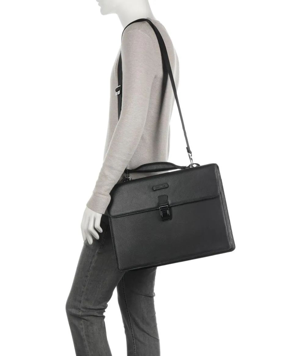 Collezione Modus Restyling Aktentasche 15″ genarbtes Rindsleder schwarz