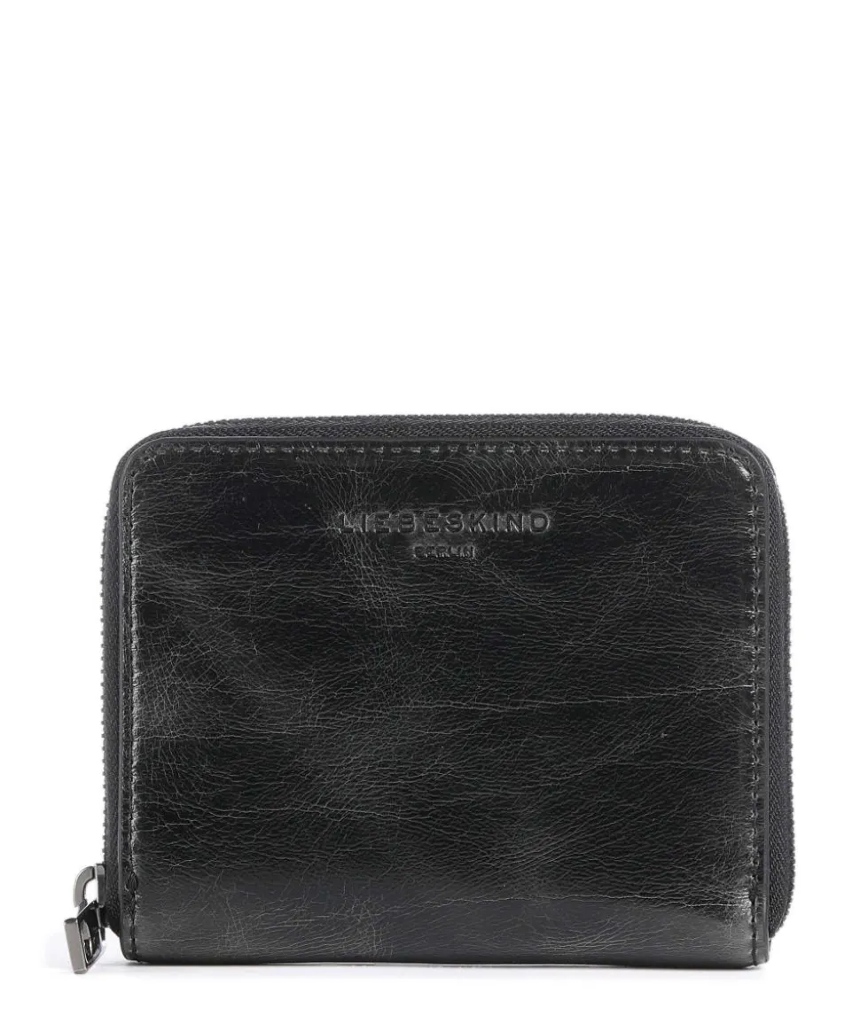 Conny Lack Distressed Geldbörse Leder anthrazit