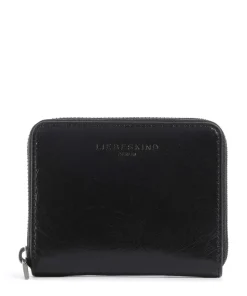 Conny Lack Distressed RFID Geldbörse Schafsleder schwarz