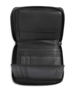 Conny Lack Distressed RFID Geldbörse Schafsleder schwarz