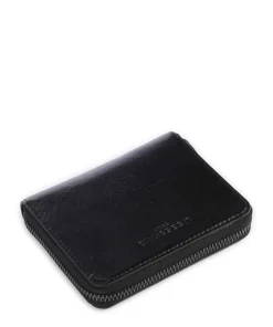 Conny Lack Distressed RFID Geldbörse Schafsleder schwarz