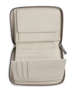 Conny Lack Distressed RFID Geldbörse Schafsleder grau/gelb