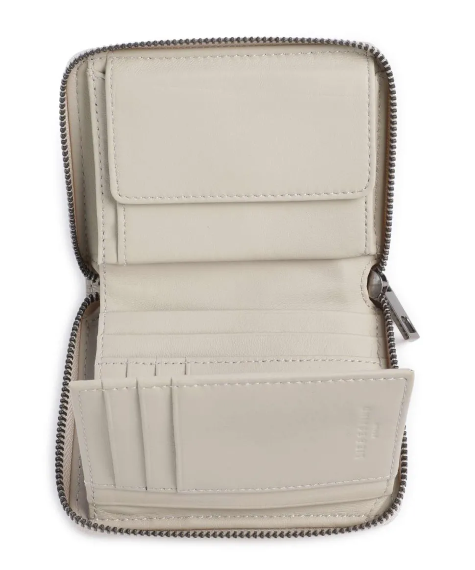 Conny Lack Distressed RFID Geldbörse Schafsleder grau/gelb