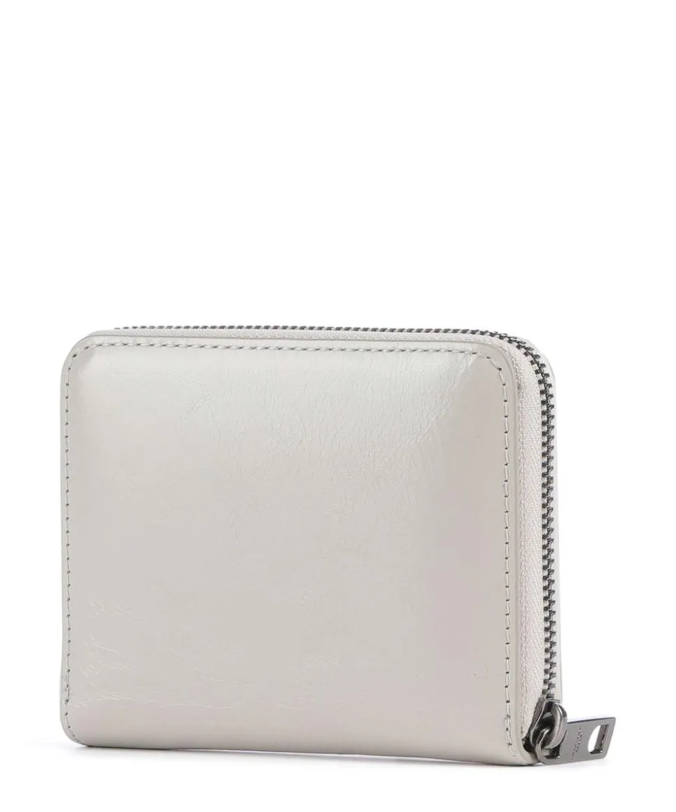 Conny Lack Distressed RFID Geldbörse Schafsleder grau/gelb