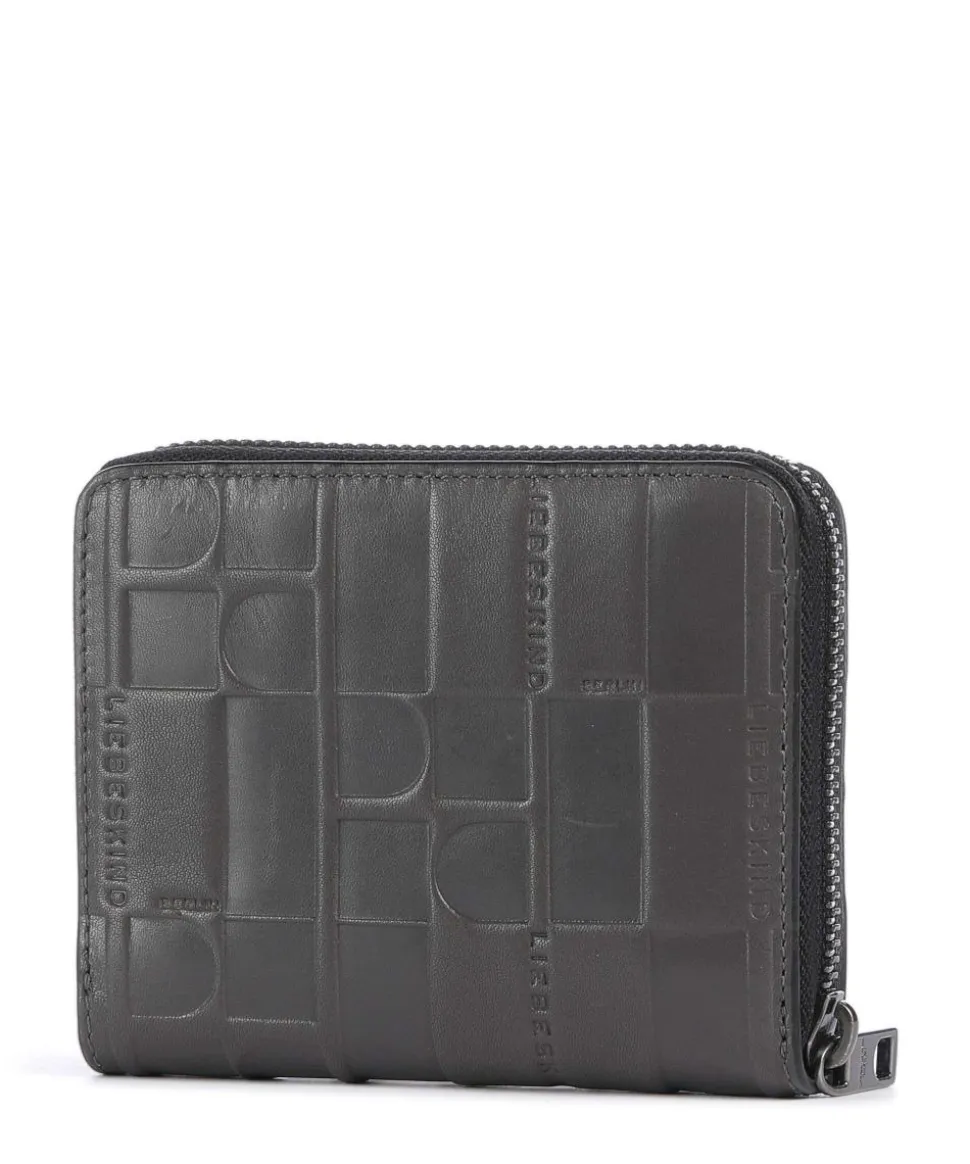 Conny Monogram Sheep Natural Geldbörse geprägtes Rindsleder dunkelgrau