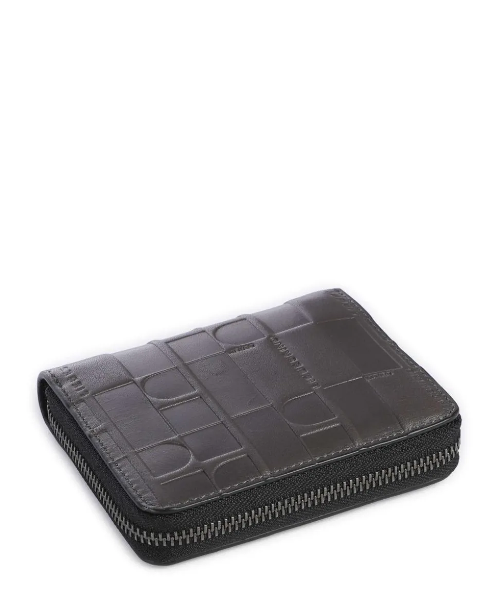 Conny Monogram Sheep Natural Geldbörse geprägtes Rindsleder dunkelgrau