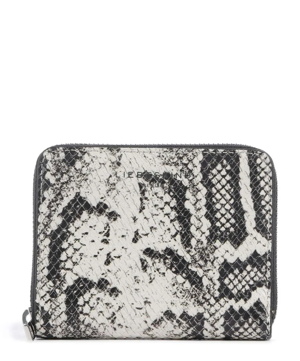 Conny Snake M Geldbörse geprägtes Leder weiß/schwarz