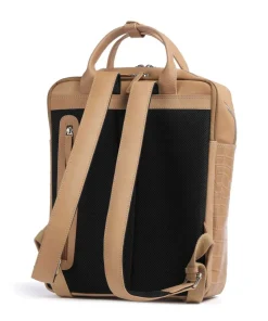 Cool Colbie Laptop-Rucksack 14″ geprägtes Leder hellbraun