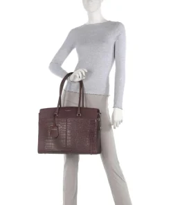 Cool Colbie Shopper 15″ geprägtes Leder dunkelbraun