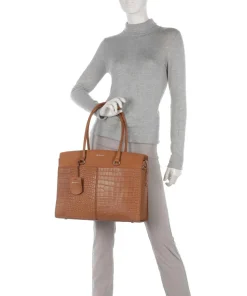 Cool Colbie Shopper 15″ geprägtes Leder cognac