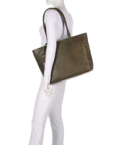 Cool Colbie Shopper 15″ geprägtes Leder olivgrün