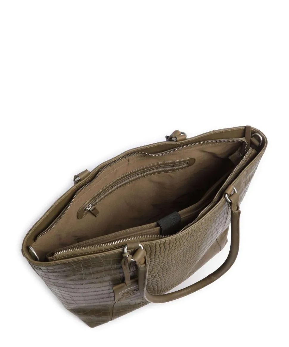 Cool Colbie Shopper 15″ geprägtes Leder olivgrün