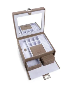 Corbello Schmuckkasten Lederimitat hellbraun