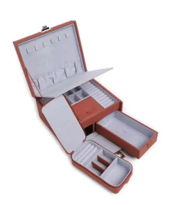 Corbello Schmuckkasten Lederimitat terrakotta