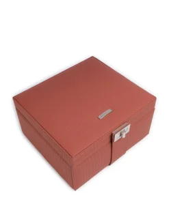 Corbello Schmuckkasten Lederimitat terrakotta
