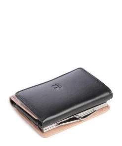 Corsica RFID Geldbörse fein genarbtes Kalbsleder beige/schwarz