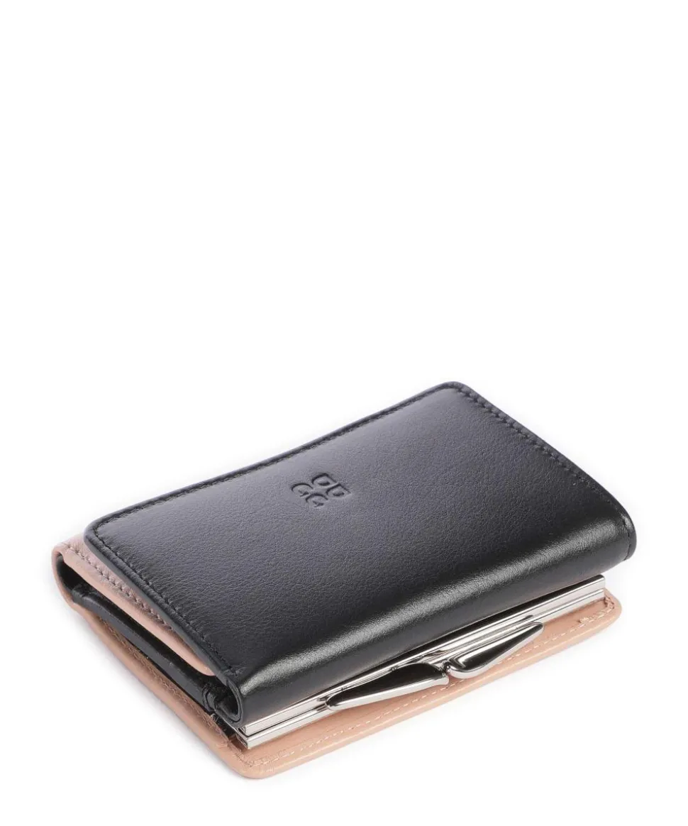 Corsica RFID Geldbörse fein genarbtes Kalbsleder beige/schwarz